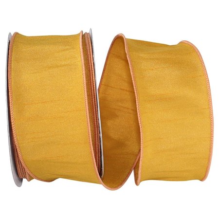 RELIANT RIBBON 20.5 in. 20 Yards Dupioni Supreme Wired Edge Ribbon, Mustard 92975W-688-40H